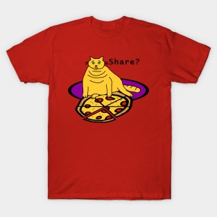 Fat Cat finds Pizza on Pi Day T-Shirt